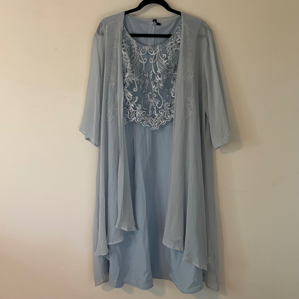 Blue Formal Dress with Cover Up Jacket